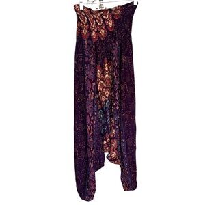 Earthbound pants harem Purple Printed stretch small NEW